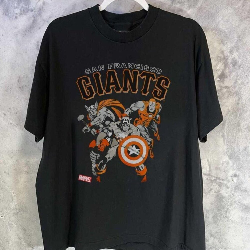 San Francisco Giants Marvel Retro Parody Graphic Unisex Streetwear Tee T-Shirt